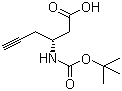 结构式 CAS# 332064-91-2, (3R)-3-[(叔丁氧羰基)氨基]-5-己炔酸