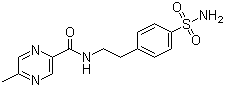 结构式 CAS# 33288-71-0, 2-[4-氨基磺酰-苯基]-乙基-5-甲基吡嗪甲酰胺