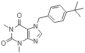 structure of CAS# 333415-38-6, 7-[[4-(1,1-Dimethylethyl)phenyl]methyl]-3,7-dihydro-1,3-dimethyl-1H-purine-2,6-dione