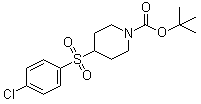structure of CAS# 333954-88-4, 4-[(4-Chlorophenyl)sulfonyl]-1-piperidinecarboxylic acid tert-butyl ester