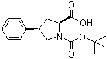 结构式 CAS# 336818-78-1, (2S,4R)-N-叔丁氧羰基-4-苯基吡咯烷-2-甲酸