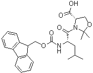 结构式 CAS# 339531-50-9, (4S)-3-[(2S)-2-[[芴甲氧羰基]氨基]-4-甲基-1-氧代戊基]-2,2-二甲基-4-恶唑烷羧酸