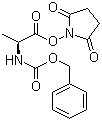 结构式 CAS# 3401-36-3, N-苄氧羰基-L-丙氨酸 N-羟基琥珀酰亚胺酯
