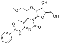 结构式 CAS# 340162-93-8, N-苯甲酰基-2'-O-(2-甲氧基乙基)-5-甲基胞苷