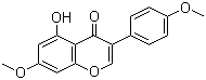结构式 CAS# 34086-51-6, 4',7-二甲氧基-5-羟基异黄酮; 染料木黄酮-4',7-二甲醚; 5,7,4'-三羟异黄酮-4',7-二甲基醚