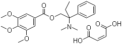 结构式 CAS# 34140-59-5, 曲美布汀马来酸盐; 3,4,5-三甲氧基苯甲酸 (2-二甲胺基-2-苯基)丁酯马来酸盐