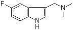 structure of CAS# 343-90-8, 5-Fluorogramine;5-Fluoro-N,N-dimethyl-1H-indole-3-methanamine