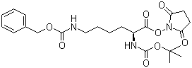 结构式 CAS# 34404-36-9, N2-[(叔丁氧基)羰基]-N6-[(苯甲氧基)羰基]-L-赖氨酸 2,5-二氧代-1-吡咯烷基酯