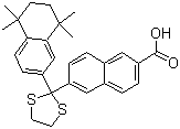 structure of CAS# 345952-44-5, MM 11253;6-[2-(5,6,7,8-Tetrahydro-5,5,8,8-tetramethyl-2-naphthalenyl)-1,3-dithiolan-2-yl]-2-naphthalenecarboxylic acid