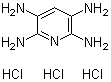structure of CAS# 34981-10-7, 2,3,5,6-Tetraaminopyridine trihydrochloride;2,3,5,6-Tetraaminopyridine tris(hydrogen chloride)