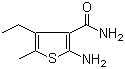 structure of CAS# 350996-89-3, 2-Amino-4-ethyl-5-methyl-3-thiophenecarboxamide;2-Amino-4-ethyl-5-methyl-thiophene-3-carboxylic
