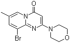 结构式 CAS# 351002-16-9, 9-溴-7-甲基-2-(4-吗啉基)-4H-吡啶并[1,2-a]嘧啶-4-酮