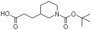 structure of CAS# 352004-58-1, N-Boc-3-piperidinepropionic acid;3-(2-Carboxyethyl)piperidine-1-carboxylic acid tert-butyl ester