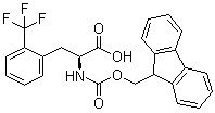 structure of CAS# 352523-16-1, N-[(9H-Fluoren-9-ylmethoxy)carbonyl]-2-(trifluoromethyl)-L-phenylalanine