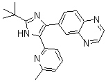 结构式 CAS# 356559-20-1, SB 525334; 6-[2-(1,1-二甲基乙基)-5-(6-甲基-2-吡啶基)-1H-咪唑-4-基]喹喔啉