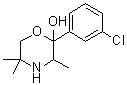 结构式 CAS# 357399-43-0, 2-羟基-2-(3-氯苯基)-3,5,5-三甲基吗啉