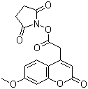 结构式 CAS# 359436-89-8, 7-甲氧基-2-氧代苯并吡喃-4-乙酸 N-丁二酰亚胺酯