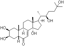 结构式 CAS# 3604-87-3, 蜕皮激素; alpha-蜕皮激素; (2b,3b,5b,22R)-2,3,14,22,25-五羟基胆甾-7-烯-6-酮