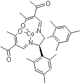 structure of CAS# 361346-80-7, (1R,2R)-N,N'-Bis(2-acetyl-3-oxo-2-butenylidene)-1,2-dimesitylethylenediaminato cobalt(II)