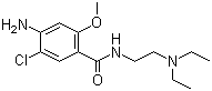 结构式 CAS# 364-62-5, 甲氧氯普胺; N-[(2-二乙氨基)乙基]-4-氨基-2-甲氧基-5-氯-苯甲酰胺