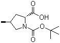 结构式 CAS# 364750-80-1, (2S,4R)-N-Boc-4-甲基吡咯烷-2-甲酸; (2S,4R)-N-叔丁氧羰基-4-甲基吡咯烷-2-甲酸