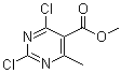structure of CAS# 36745-93-4, Methyl 2,4-dichloro-6-methylpyrimidine-5-carboxylate;2,4-Dichloro-6-methyl-5-pyrimidinecarboxylic acid methyl ester