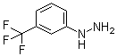 structure of CAS# 368-78-5, 3-Trifluoromethylphenyl hydrazine;NSC 157345; m-(Trifluoromethyl)phenylhydrazine; alpha,alpha,alpha-Trifluoro-m-tolylhydrazine