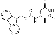 结构式 CAS# 368443-82-7, N-[芴甲氧羰基]-D-天冬氨酸甲酯