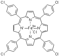 结构式 CAS# 36965-70-5, [5,10,15,20-四(对氯苯基)卟啉]氯化铁(III)