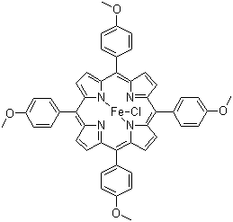 5,10,15,20-四(4-甲氧基苯基)-21H,23H-卟吩氯化铁(III)分子结构 (CAS 36995-20-7)
