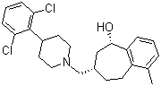 structure of CAS# 371980-98-2, SB 612111;(5S,7S)-7-[[4-(2,6-Dichlorophenyl)-1-piperidinyl]methyl]-6,7,8,9-tetrahydro-1-methyl-5H-benzocyclohepten-5-ol