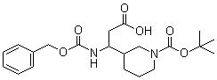 structure of CAS# 372144-13-3, 1-[(tert-Butoxy)carbonyl]-beta-[[(phenylmethoxy)carbonyl]amino]-3-piperidinepropanoic acid