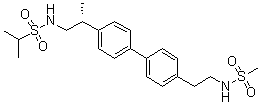 structure of CAS# 375345-95-2, Mibampator;LY 451395; [(2R)-2-[4-[4-[2-[(Methylsulfonyl)amino]ethyl]phenyl]phenyl]propyl][(1-methylethyl)sulfonyl]amine