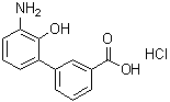 structure of CAS# 376591-97-8, 3'-Amino-2'-hydroxy-[1,1'-biphenyl]-3-carboxylic acid hydrochloride