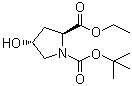 structure of CAS# 37813-30-2, 1-tert-Butoxycarbonyl-4R-hydroxy-L-proline ethyl ester;(2S-trans)-4-Hydroxy-1,2-pyrrolidinedicarboxylic acid 1-(1,1-dimethylethyl) 2-ethyl ester