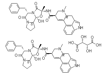 结构式 CAS# 379-79-3, 酒石酸麦角胺