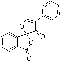 结构式 CAS# 38183-12-9, 荧光胺; 荧胺; 4-苯基螺[呋喃-2(3H),1-二氢异苯并呋喃]-3,3'-二酮