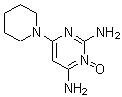 structure of CAS# 38304-91-5, Minoxidil;2,4-Diamino-6-piperidino-pyrimidine-3-oxide; 6-(1-Piperidinyl)-2,4-pyrimidinediamine-3-oxide; Loniten; Regain; Rogaine
