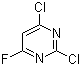structure of CAS# 3833-57-6, 2,4-Dichloro-6-fluoropyrimidine