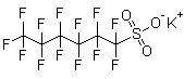 结构式 CAS# 3871-99-6, 全氟代己烷磺酸钾