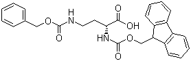 structure of CAS# 387824-79-5, N-Fmoc-N'-Cbz-D-2,4-diaminobutyric acid;Fmoc-D-Dab(Z)-OH