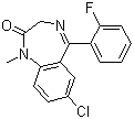 structure of CAS# 3900-31-0, Fludiazepam;7-Chloro-5-(2-Fluorophenyl)-1,3-dihydro-1-methyl-2H-1,4-benzodiazepin-2-one