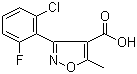 3-(2-Chloro-6-fluorophenyl)-5-methylisoxazole-4-carboxylic acid molecular structure (CAS 3919-74-2)