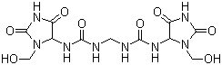结构式 CAS# 39236-46-9, 咪唑啉基脲; 咪唑烷基脲; N,N''-亚甲基二(N'-3-羟甲基-2,5-二氧-4-咪唑基)脲
