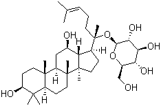 structure of CAS# 39262-14-1, 20(S)-Ginsenoside C-K;20(S)-Protopanaxadiol 20-O-D-glucopyranoside; Ginsenoside compound K; Ginsenoside K
