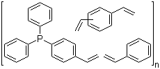 结构式 CAS# 39319-11-4, 三苯基膦树脂; 二苯基(4-乙烯基苯基)膦-二乙烯基苯-苯乙烯共聚物