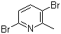 2,5-二溴-6-甲基吡啶分子结构 (CAS 39919-65-8)