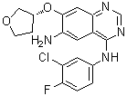 structure of CAS# 402855-03-2, N4-(3-Chloro-4-fluorophenyl)-7-[[(3R)-tetrahydro-3-furanyl]oxy]-4,6-quinazolinediamine