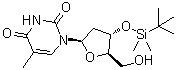 3'-O-(叔丁基二甲基硅烷基)胸苷分子结构 (CAS 40733-27-5)