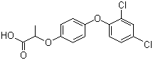 结构式 CAS# 40843-25-2, 禾草灵; 2-[4(-2,4-二氯苯氧基)苯氧基]丙酸